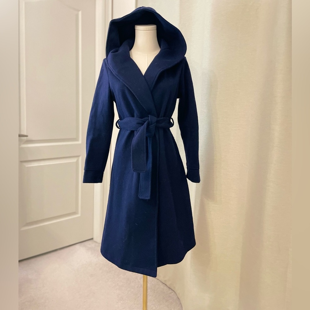 Hooded Fleece Trench Coat